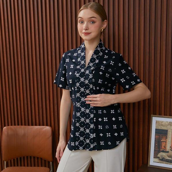 Nayara Atasan Kebaya Modern Kamelia Hitam