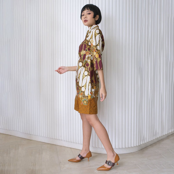 Dress Batik Itali Maroon