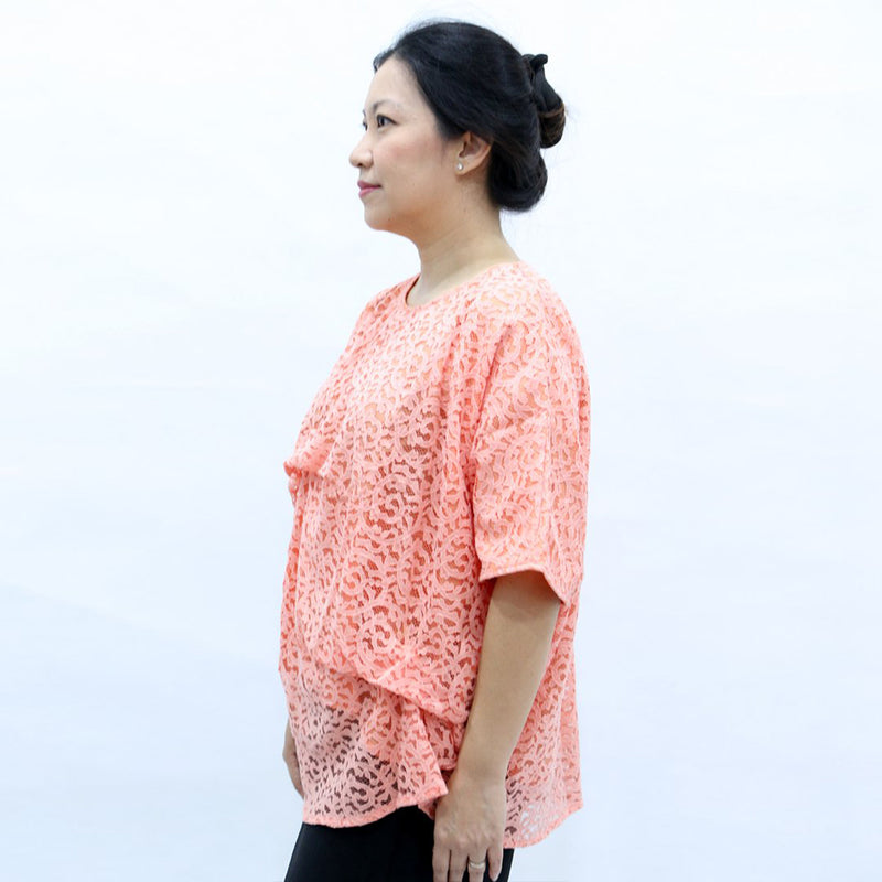 Blouse Anaya Brokat Orange