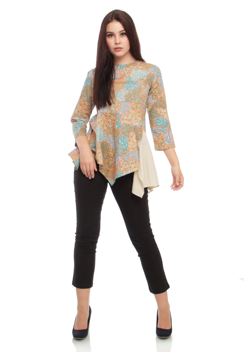 Blouse Batik Talia Sekar Toska LG