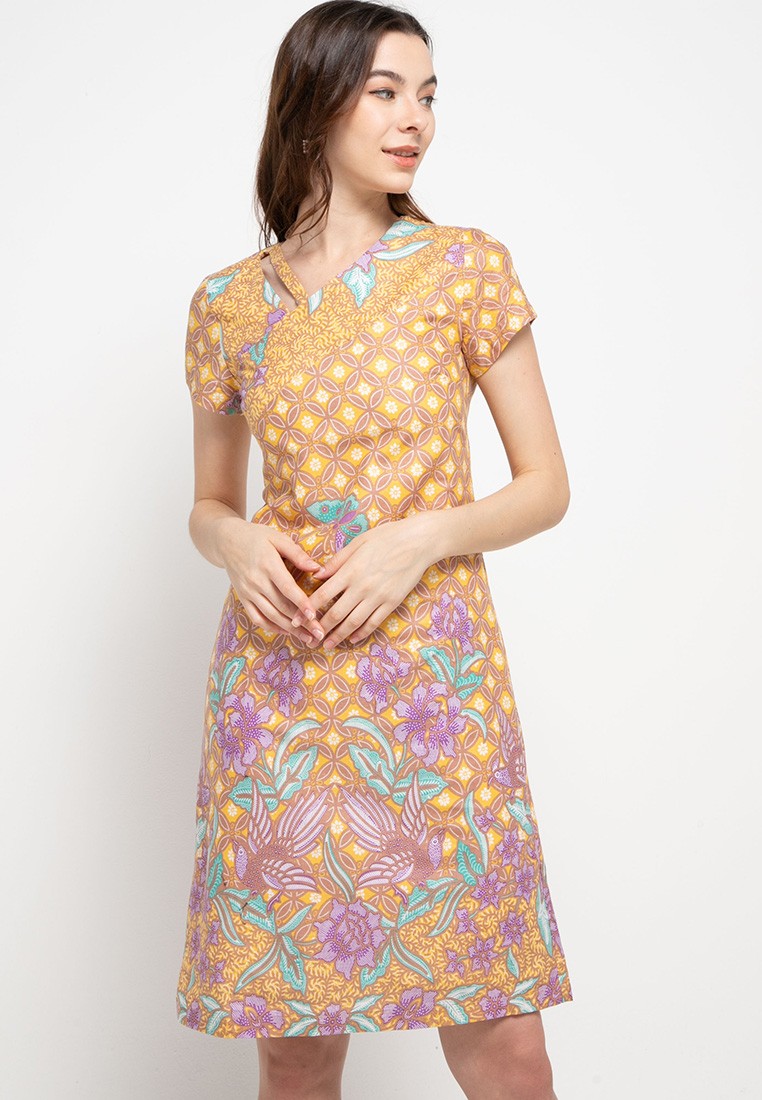 Dress Batik Alena Kuning