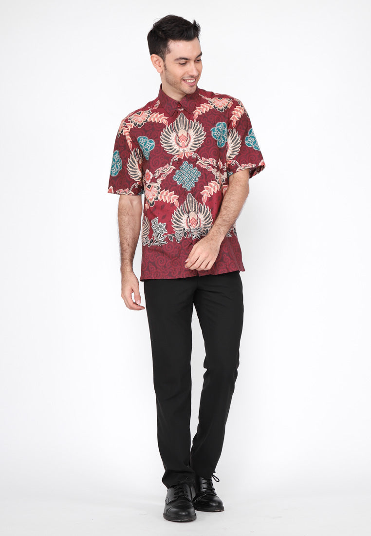 Kemeja Batik Yumika Maroon