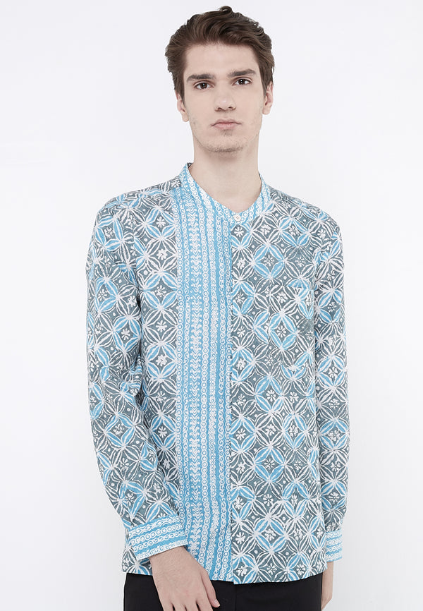 Kemeja Batik Koko Satria Biru LG