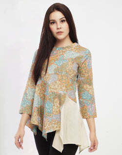 Blouse Batik Talia Sekar Toska LG